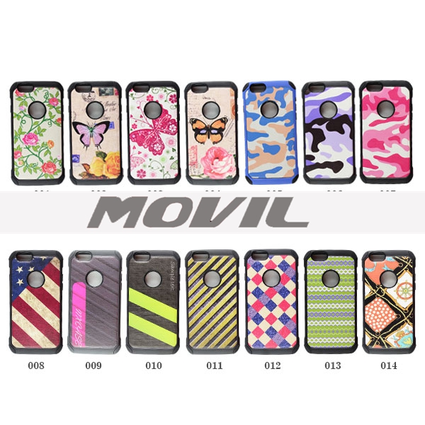 NP-2681 Funda de camuflaje 2 en 1 de PC de TPU para iPhone 6 6S-2